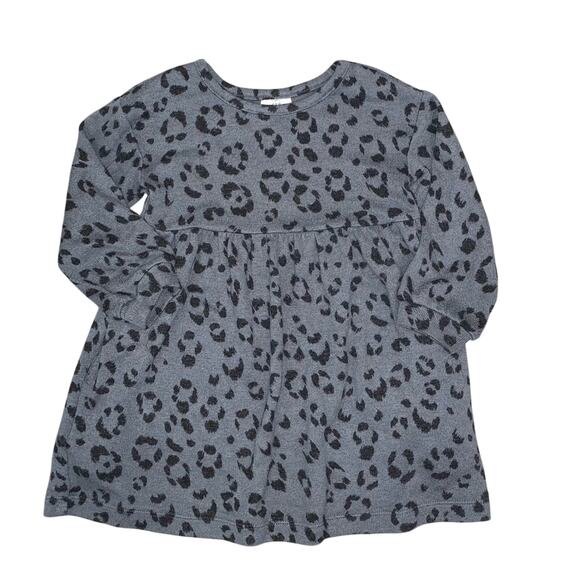 GAP Charcoal Black Leopard Print Long Sleeve Dress - Picture 8 of 8